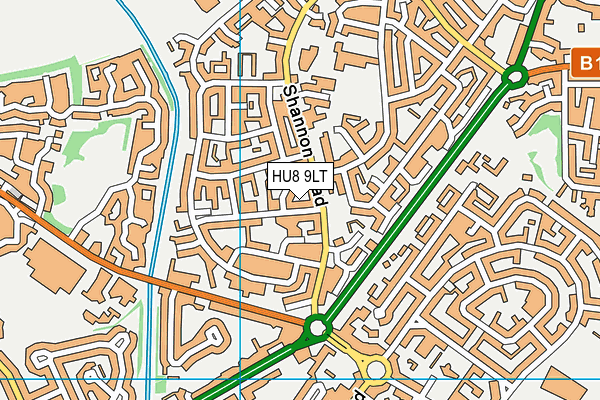 HU8 9LT map - OS VectorMap District (Ordnance Survey)