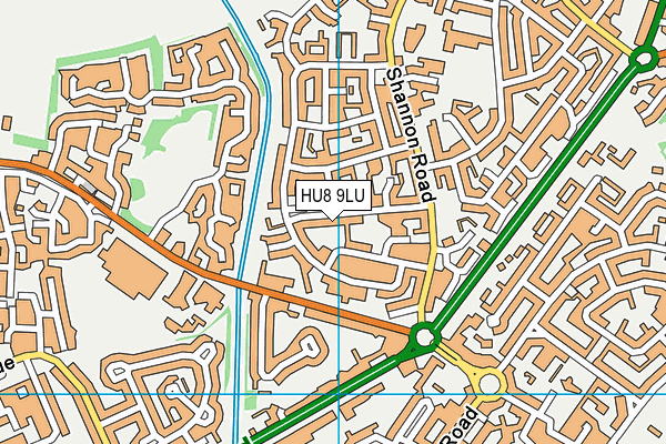 HU8 9LU map - OS VectorMap District (Ordnance Survey)