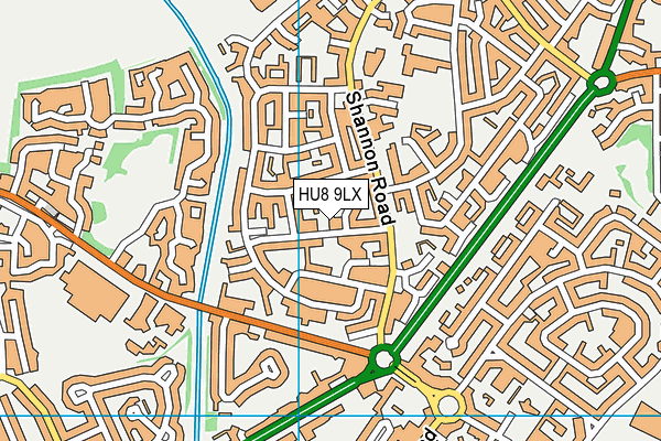 HU8 9LX map - OS VectorMap District (Ordnance Survey)
