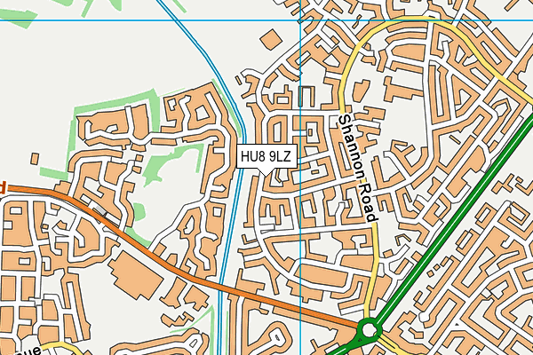 HU8 9LZ map - OS VectorMap District (Ordnance Survey)