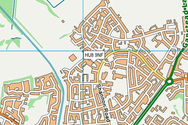 HU8 9NF map - OS VectorMap District (Ordnance Survey)