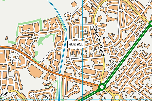 HU8 9NL map - OS VectorMap District (Ordnance Survey)