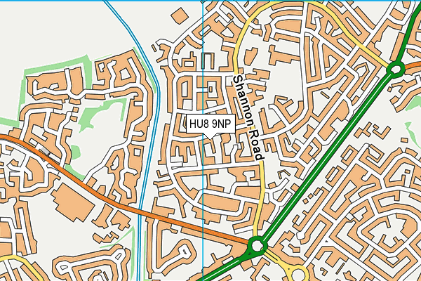 HU8 9NP map - OS VectorMap District (Ordnance Survey)