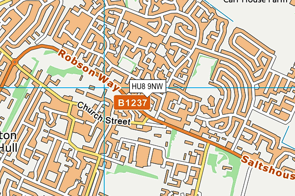 HU8 9NW map - OS VectorMap District (Ordnance Survey)