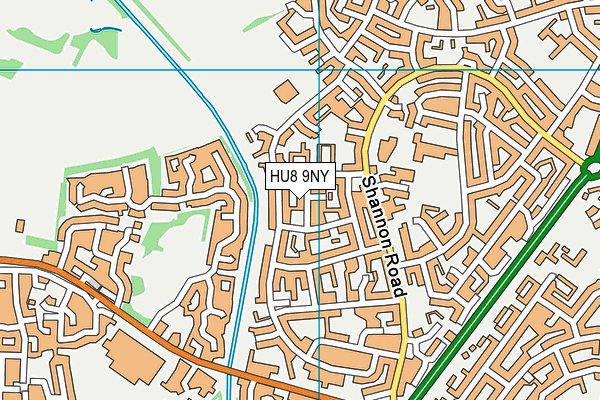 HU8 9NY map - OS VectorMap District (Ordnance Survey)