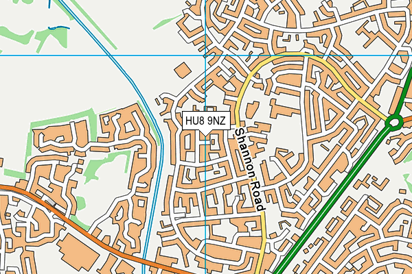 HU8 9NZ map - OS VectorMap District (Ordnance Survey)