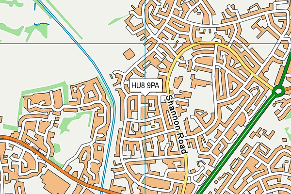HU8 9PA map - OS VectorMap District (Ordnance Survey)