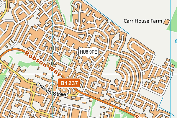 HU8 9PE map - OS VectorMap District (Ordnance Survey)