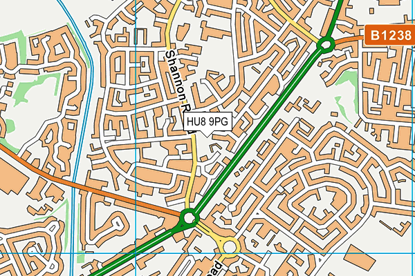 HU8 9PG map - OS VectorMap District (Ordnance Survey)