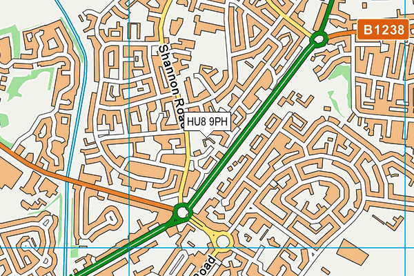 HU8 9PH map - OS VectorMap District (Ordnance Survey)