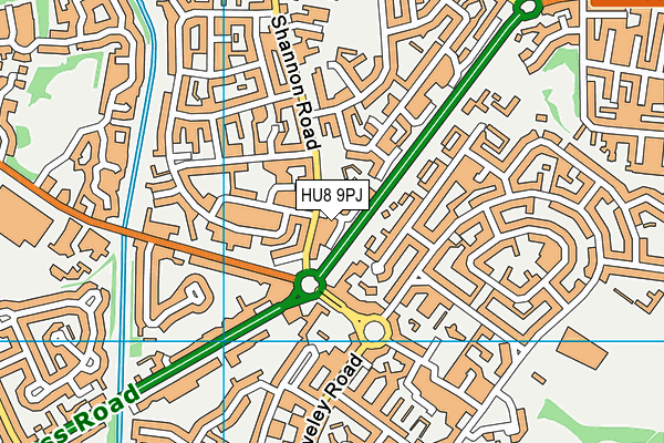 HU8 9PJ map - OS VectorMap District (Ordnance Survey)