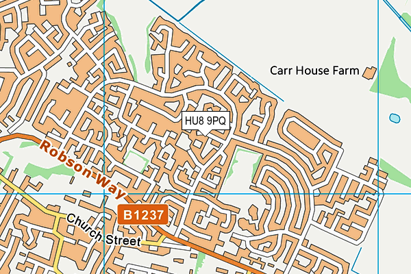 HU8 9PQ map - OS VectorMap District (Ordnance Survey)