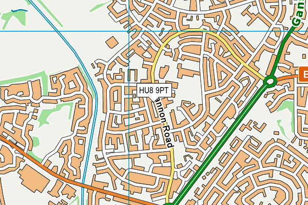 HU8 9PT map - OS VectorMap District (Ordnance Survey)