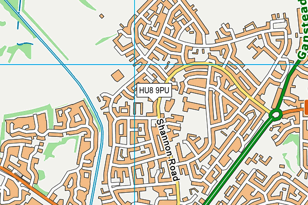 HU8 9PU map - OS VectorMap District (Ordnance Survey)