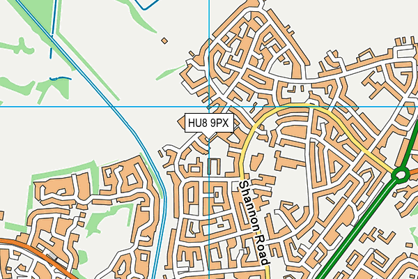 HU8 9PX map - OS VectorMap District (Ordnance Survey)