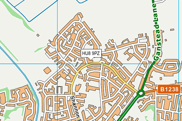 HU8 9PZ map - OS VectorMap District (Ordnance Survey)