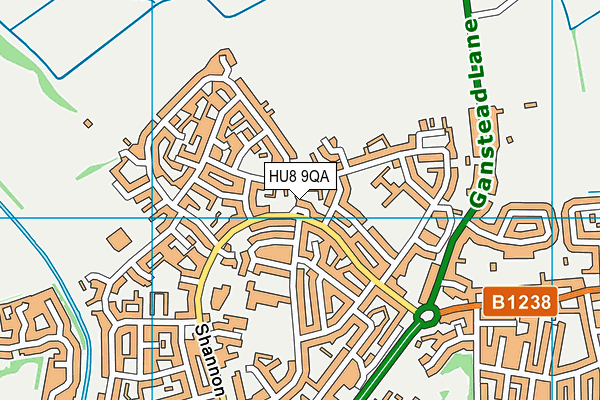 HU8 9QA map - OS VectorMap District (Ordnance Survey)