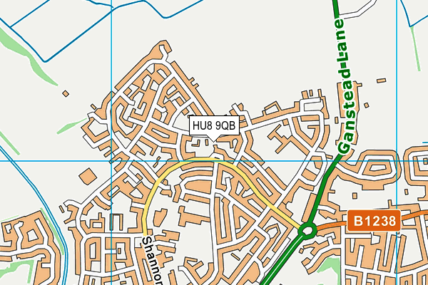 HU8 9QB map - OS VectorMap District (Ordnance Survey)