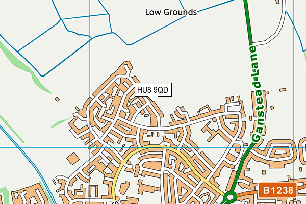 HU8 9QD map - OS VectorMap District (Ordnance Survey)