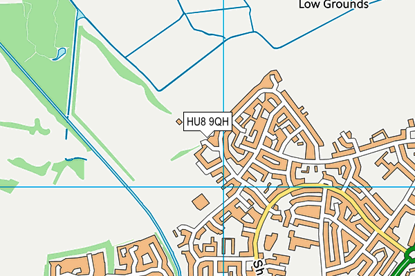 Longhill Playing Fields map (HU8 9QH) - OS VectorMap District (Ordnance Survey)