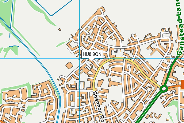 HU8 9QN map - OS VectorMap District (Ordnance Survey)