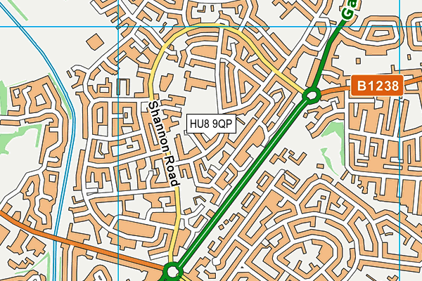 HU8 9QP map - OS VectorMap District (Ordnance Survey)