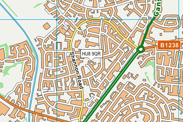 HU8 9QR map - OS VectorMap District (Ordnance Survey)