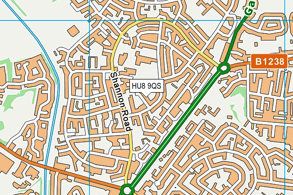 HU8 9QS map - OS VectorMap District (Ordnance Survey)