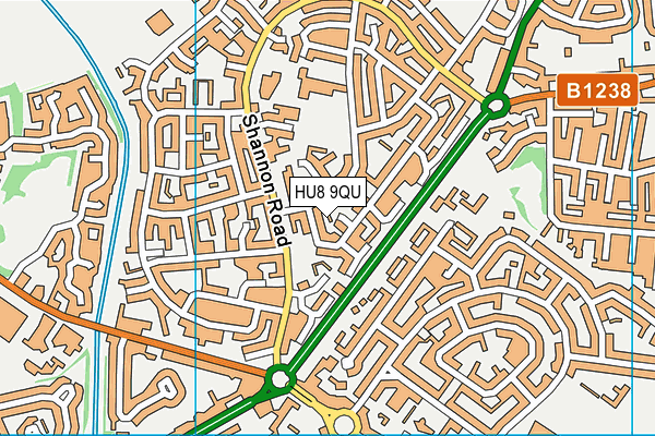 HU8 9QU map - OS VectorMap District (Ordnance Survey)