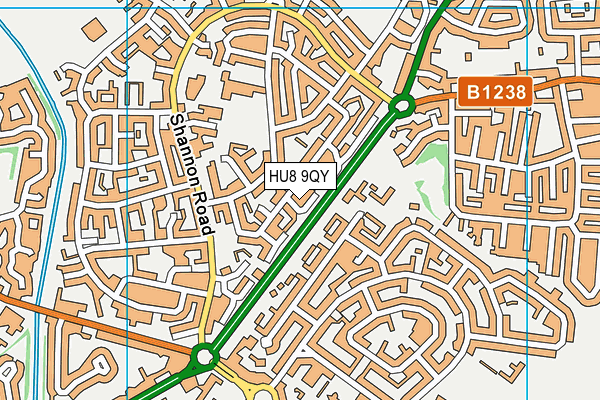 HU8 9QY map - OS VectorMap District (Ordnance Survey)