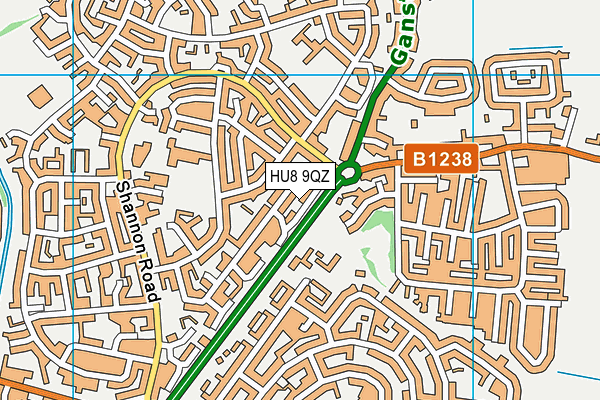 HU8 9QZ map - OS VectorMap District (Ordnance Survey)