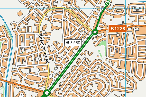 HU8 9RD map - OS VectorMap District (Ordnance Survey)
