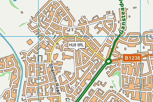 HU8 9RL map - OS VectorMap District (Ordnance Survey)