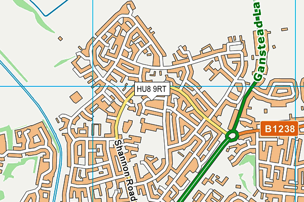 HU8 9RT map - OS VectorMap District (Ordnance Survey)