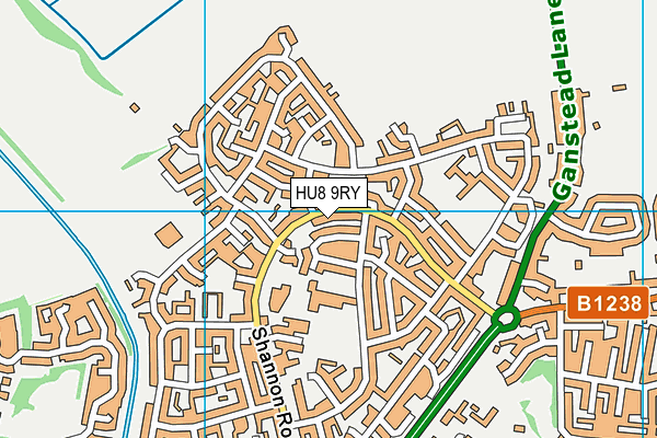 HU8 9RY map - OS VectorMap District (Ordnance Survey)