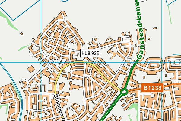 HU8 9SE map - OS VectorMap District (Ordnance Survey)