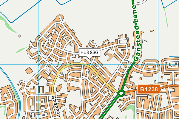 HU8 9SG map - OS VectorMap District (Ordnance Survey)