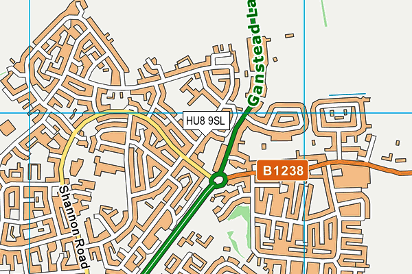 HU8 9SL map - OS VectorMap District (Ordnance Survey)