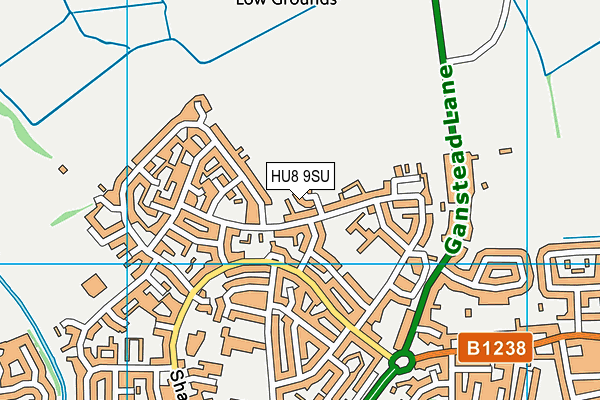 HU8 9SU map - OS VectorMap District (Ordnance Survey)