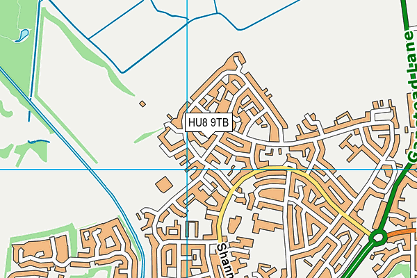 HU8 9TB map - OS VectorMap District (Ordnance Survey)