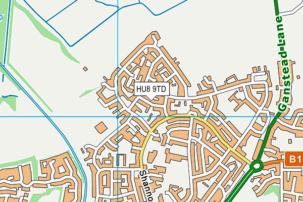 HU8 9TD map - OS VectorMap District (Ordnance Survey)