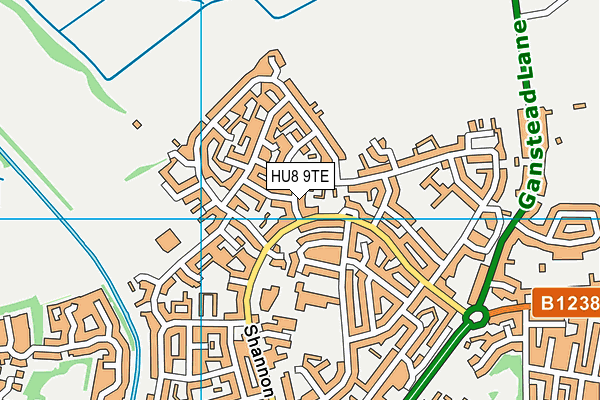 HU8 9TE map - OS VectorMap District (Ordnance Survey)