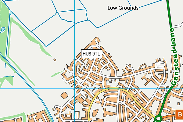 HU8 9TL map - OS VectorMap District (Ordnance Survey)