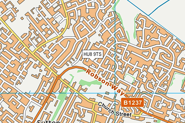 HU8 9TS map - OS VectorMap District (Ordnance Survey)