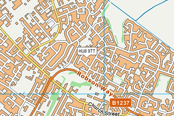 HU8 9TT map - OS VectorMap District (Ordnance Survey)