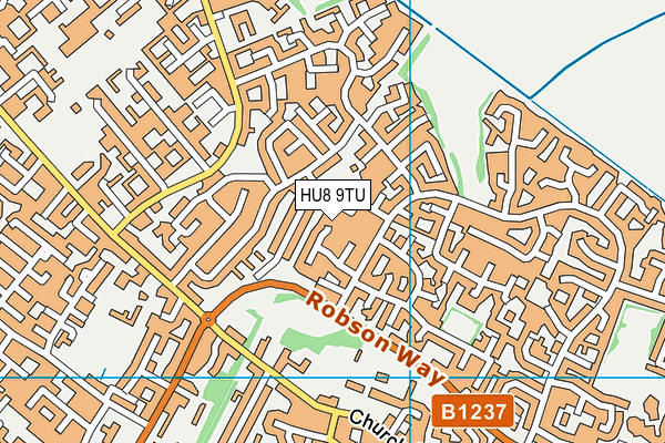 HU8 9TU map - OS VectorMap District (Ordnance Survey)