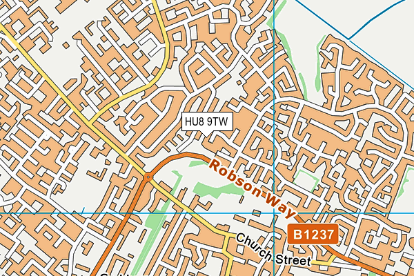 HU8 9TW map - OS VectorMap District (Ordnance Survey)