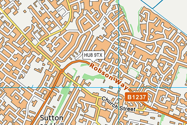 HU8 9TX map - OS VectorMap District (Ordnance Survey)