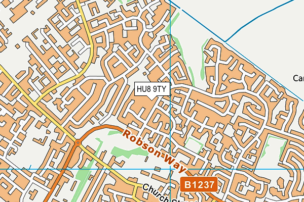 HU8 9TY map - OS VectorMap District (Ordnance Survey)