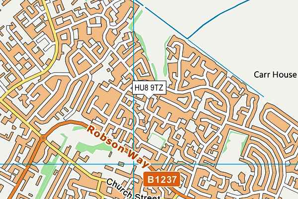 HU8 9TZ map - OS VectorMap District (Ordnance Survey)